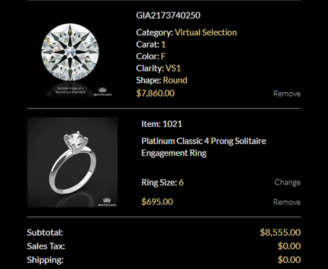 Hearts on fire on sale 1 carat diamond price