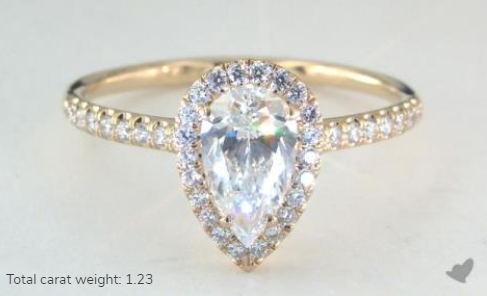 James Allen 1.00 Carat Pear Yellow Gold