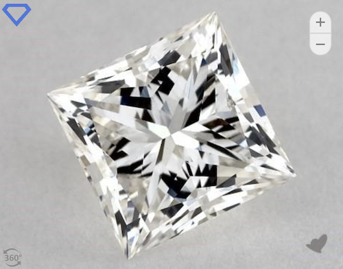 H VS1 Lab-Created 1.05 Carat Princess Diamond