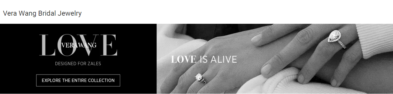 vera wang love collection website banner