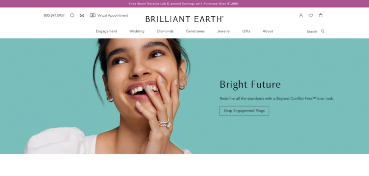 Brilliant Earth Homepage Image/Banner