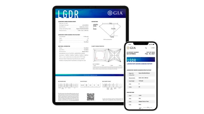 GIA Lab grown diamond certificate