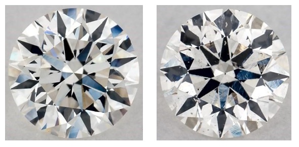 Two james allen diamonds side by side