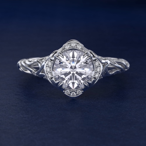 Diamond Filigree Vintage-Style Engagement Ring In Platinum By James Allen