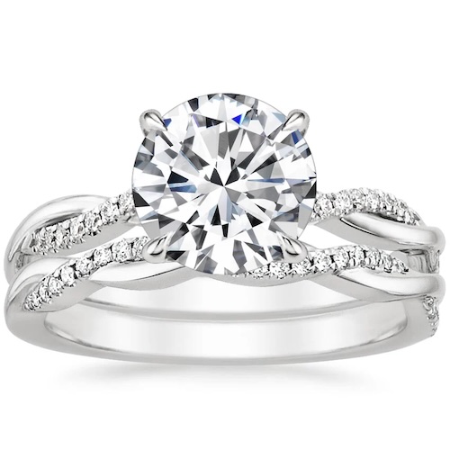 Petite Twisted Vine Diamond Bridal Set (1/4 ct. tw.) in 14K White Gold