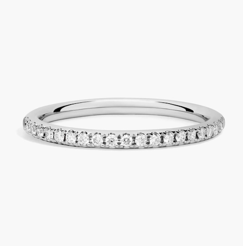 Riviera Pavé Diamond Ring in 14k White Gold (1/6 ct. tw.)