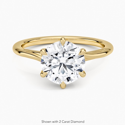 Delilah Twist Solitaire Ring in 14K Yellow Gold